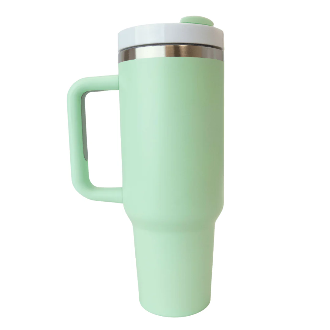 40 oz Sublimation Matte Tall Car Tumbler with Handle Color Assortment - Image 3