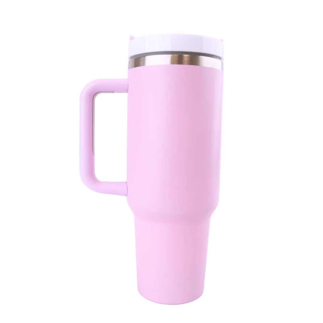 40 oz Sublimation Matte Tall Car Tumbler with Handle Color Assortment - Image 4