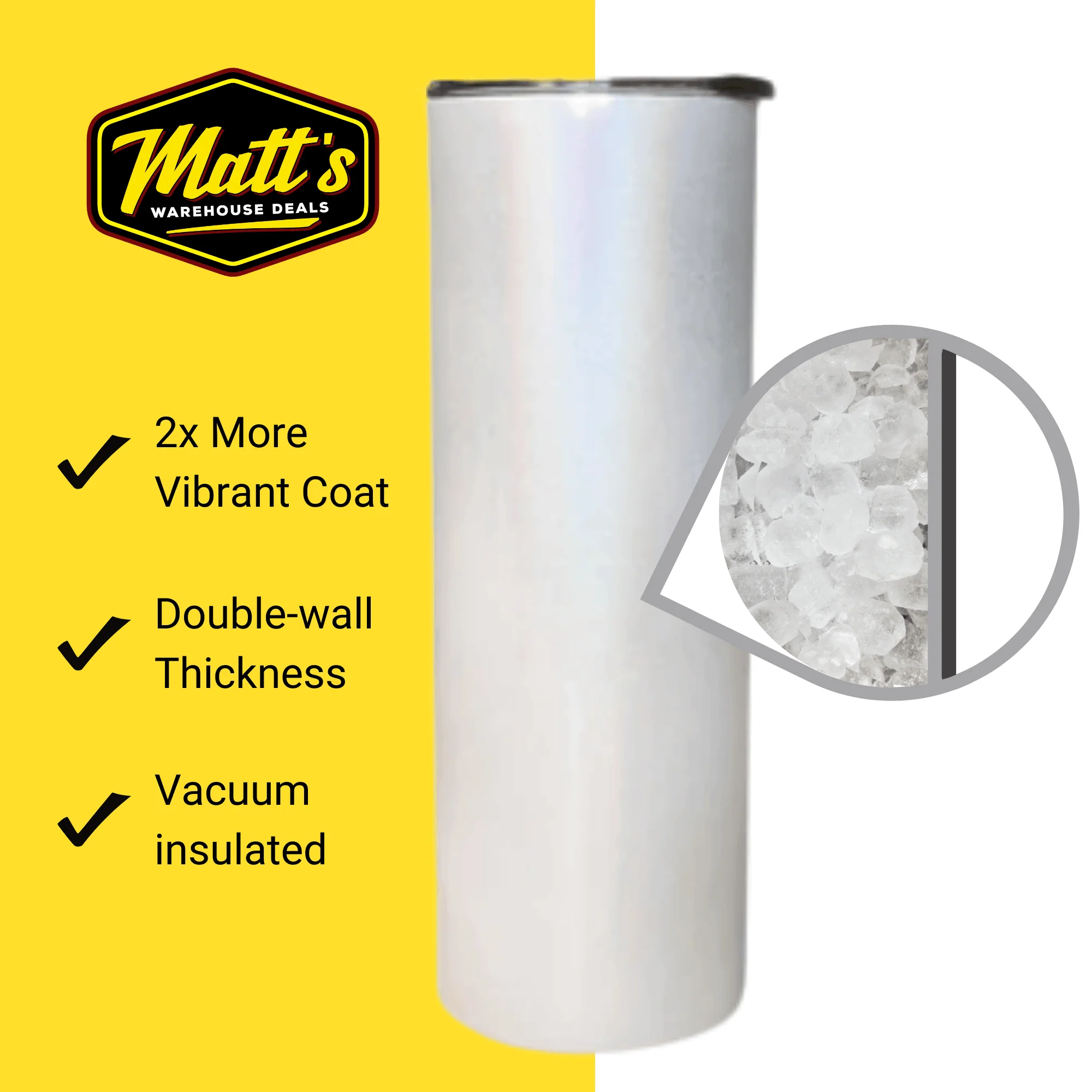 30 oz Sublimation Blank Straight White Tumbler with Clear Lid and Straw Included - Image 6