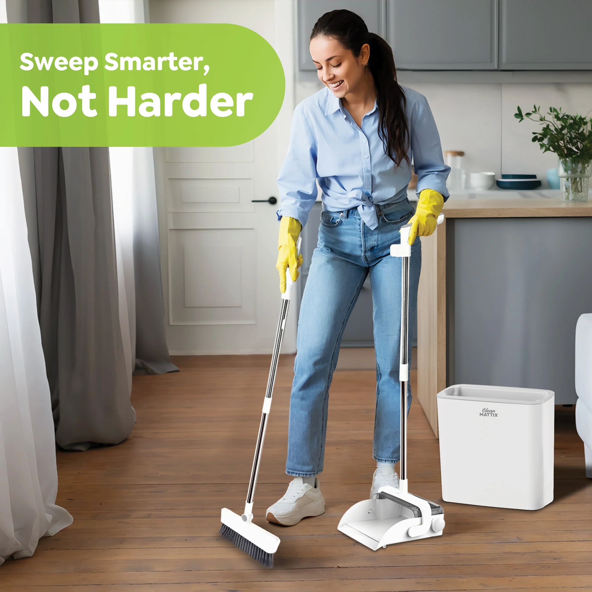 DustDockPro by CleanMattix- Premium 3-in-1 Broom, Dustpan, and Bin/Trashcan - Image 7