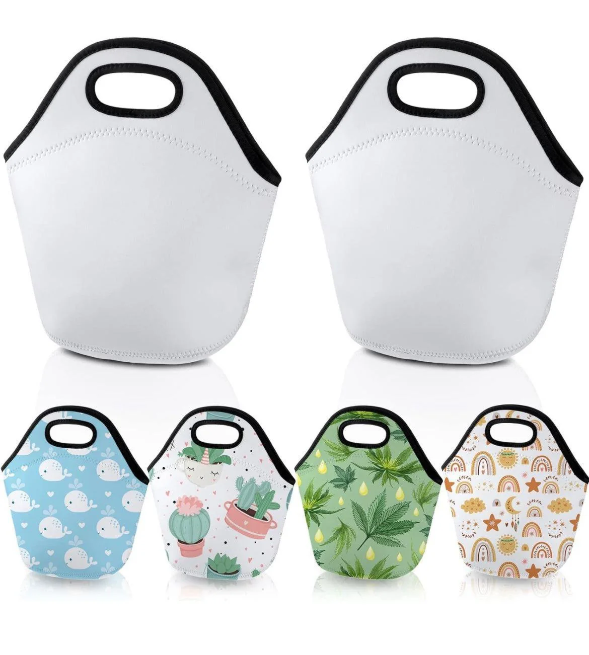 Sublimation Double Sided White Reusable Lunch Bag - Image 3