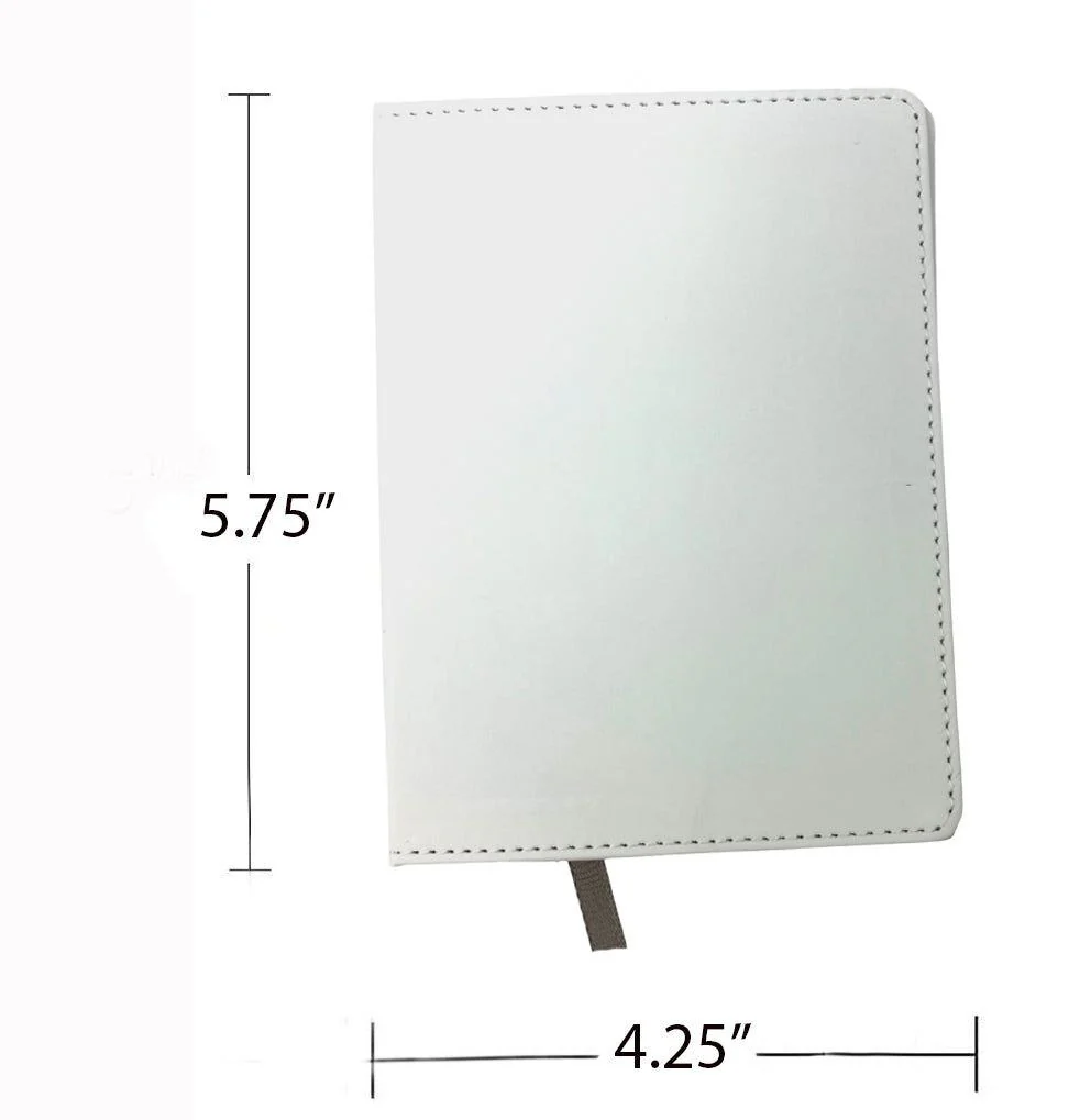 Sublimation PU Leather White Mini Journal 100 Pages Size A6 - Image 3