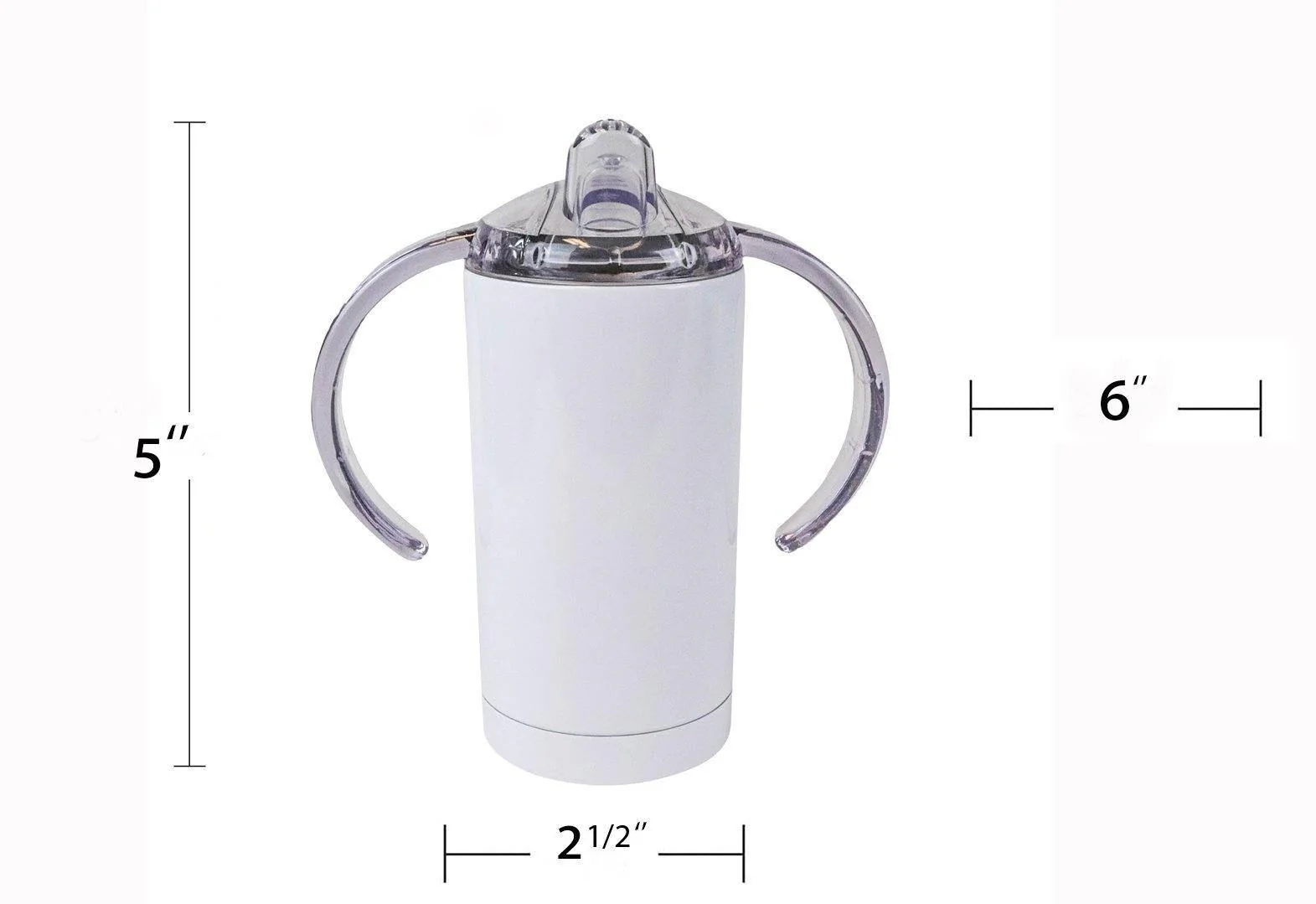 12 oz Sublimation Blank Tumbler Sippy Cup White with Dual Lids- Handle Lid & Sliding Lid - Image 5